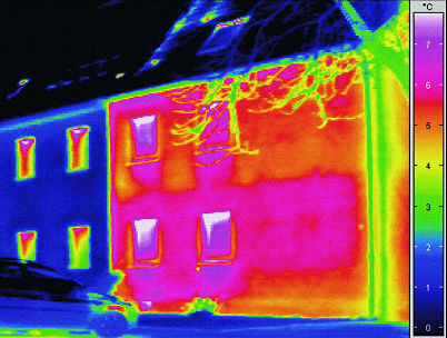 Wärmebild eines Hauses
